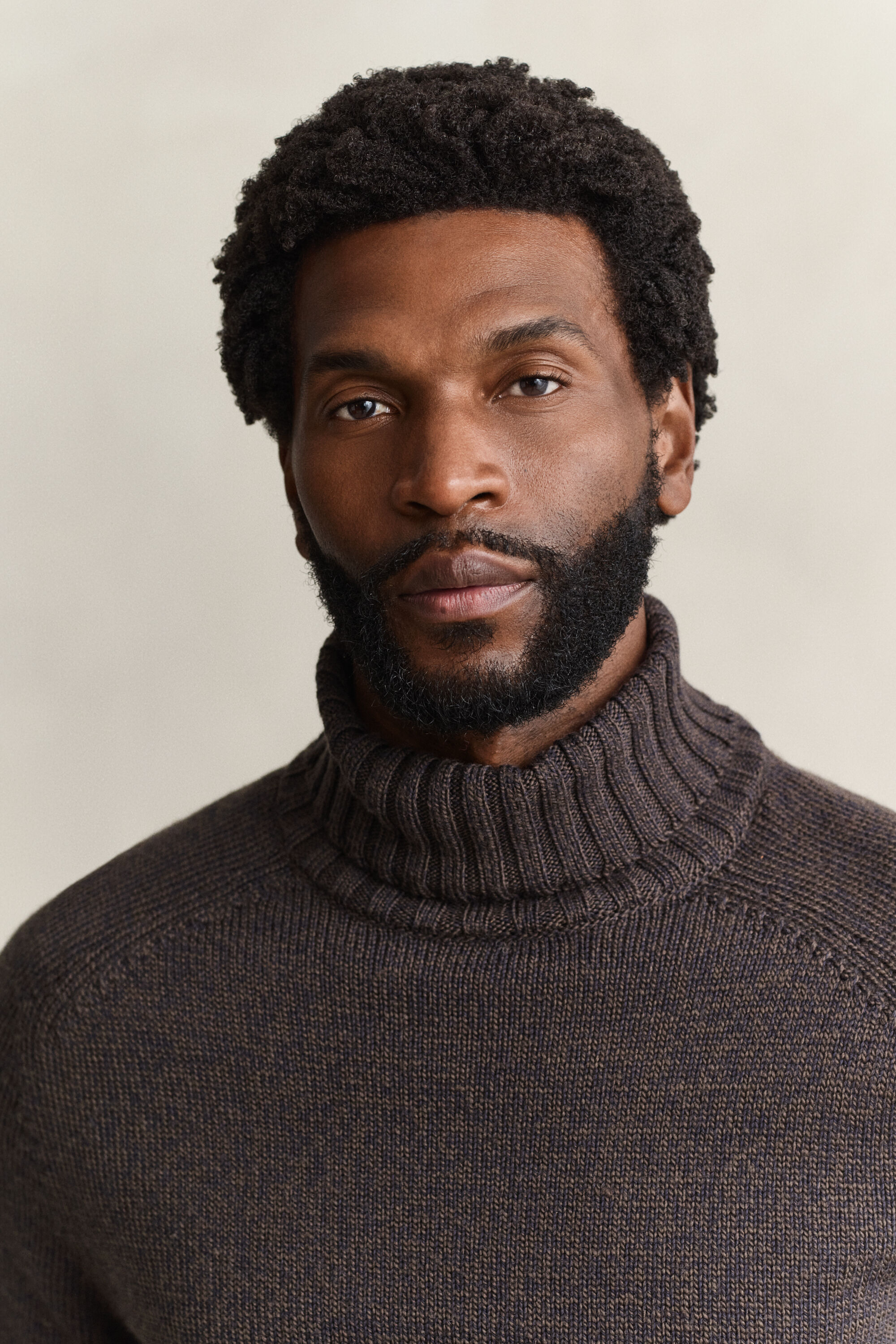 Wool Mouliné Blend Turtleneck Sweater