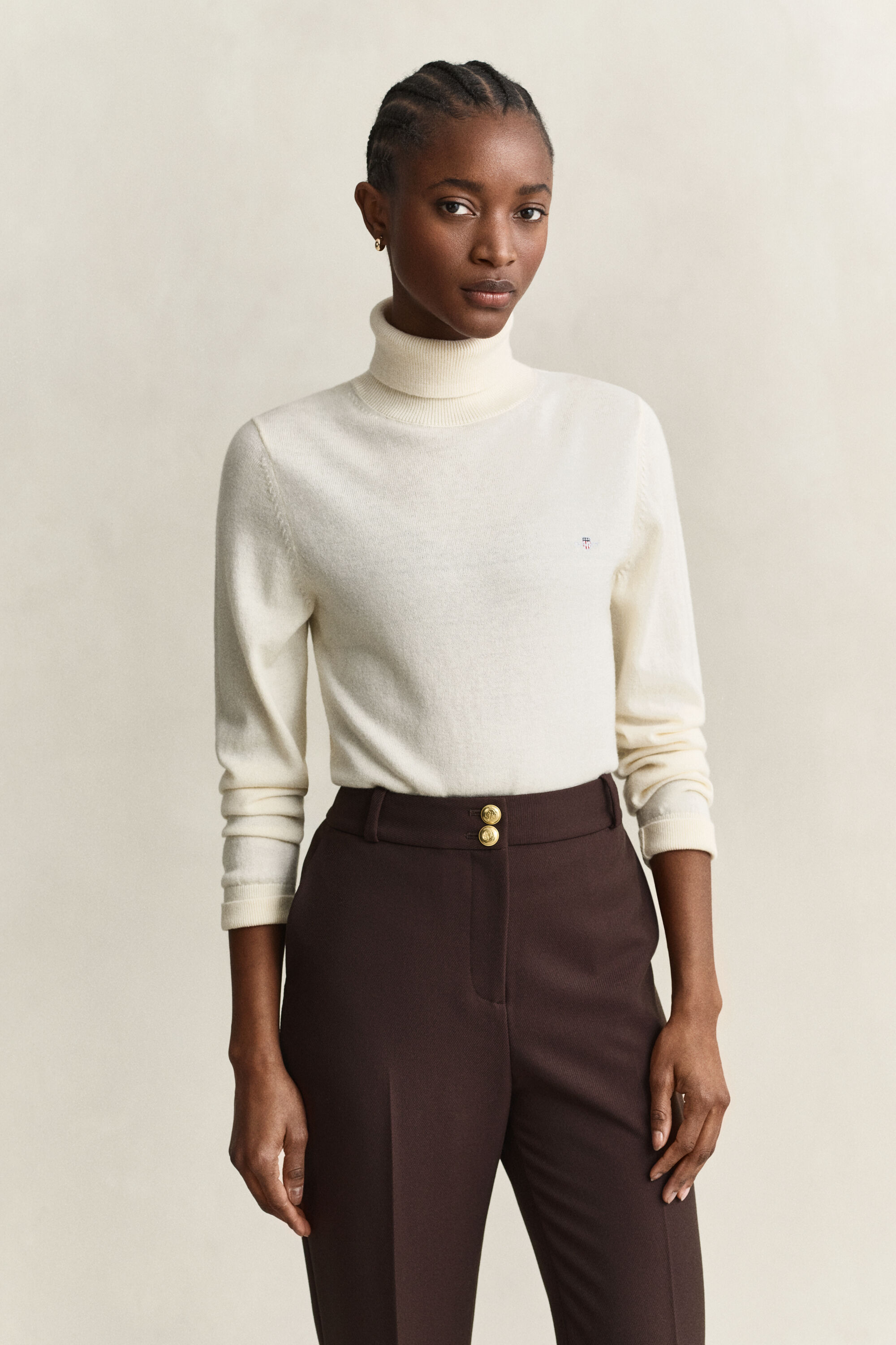 Wool Cotton Turtleneck Sweater