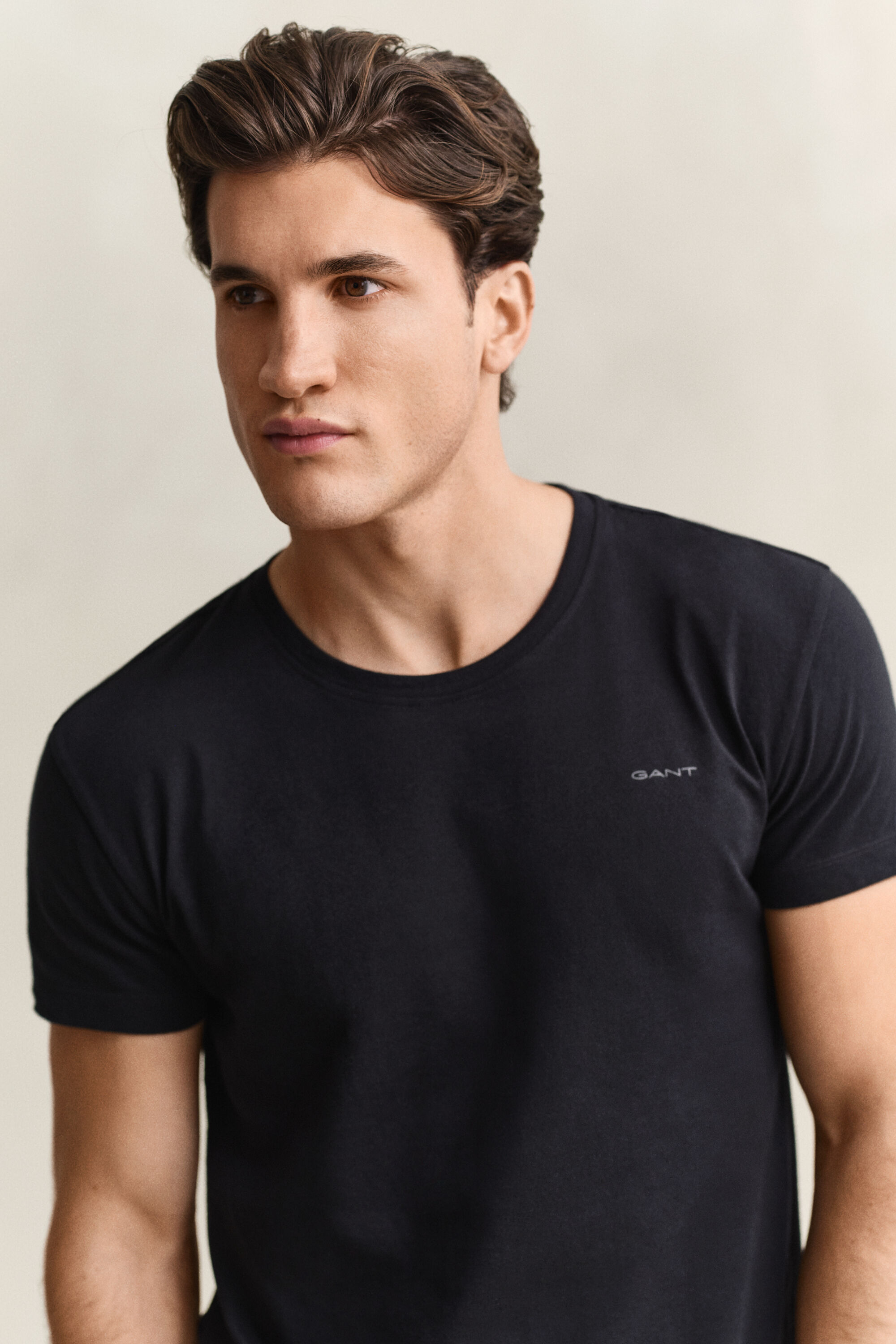 2-Pack Crew Neck T-Shirts — BLACK / WHITE