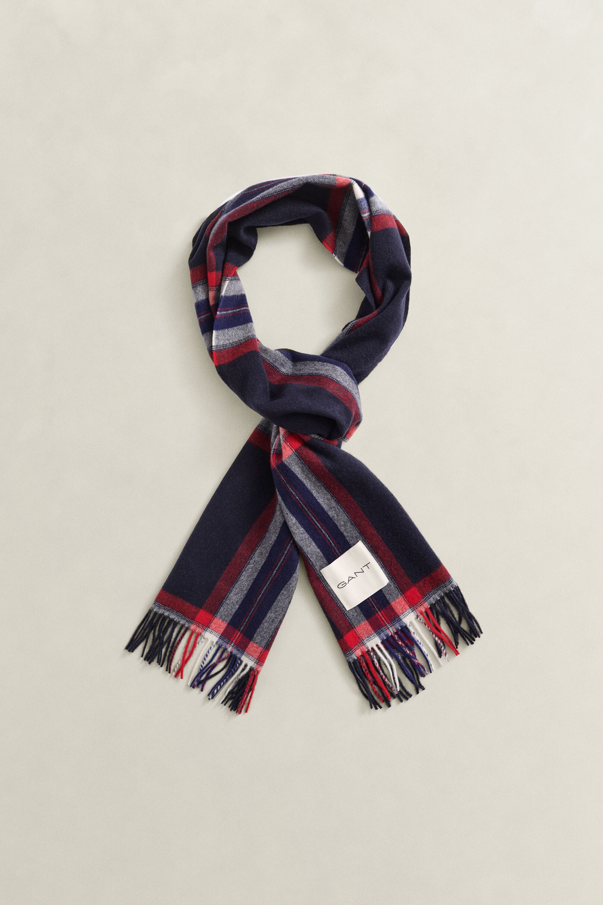 Tartan Wool Scarf — EVENING BLUE