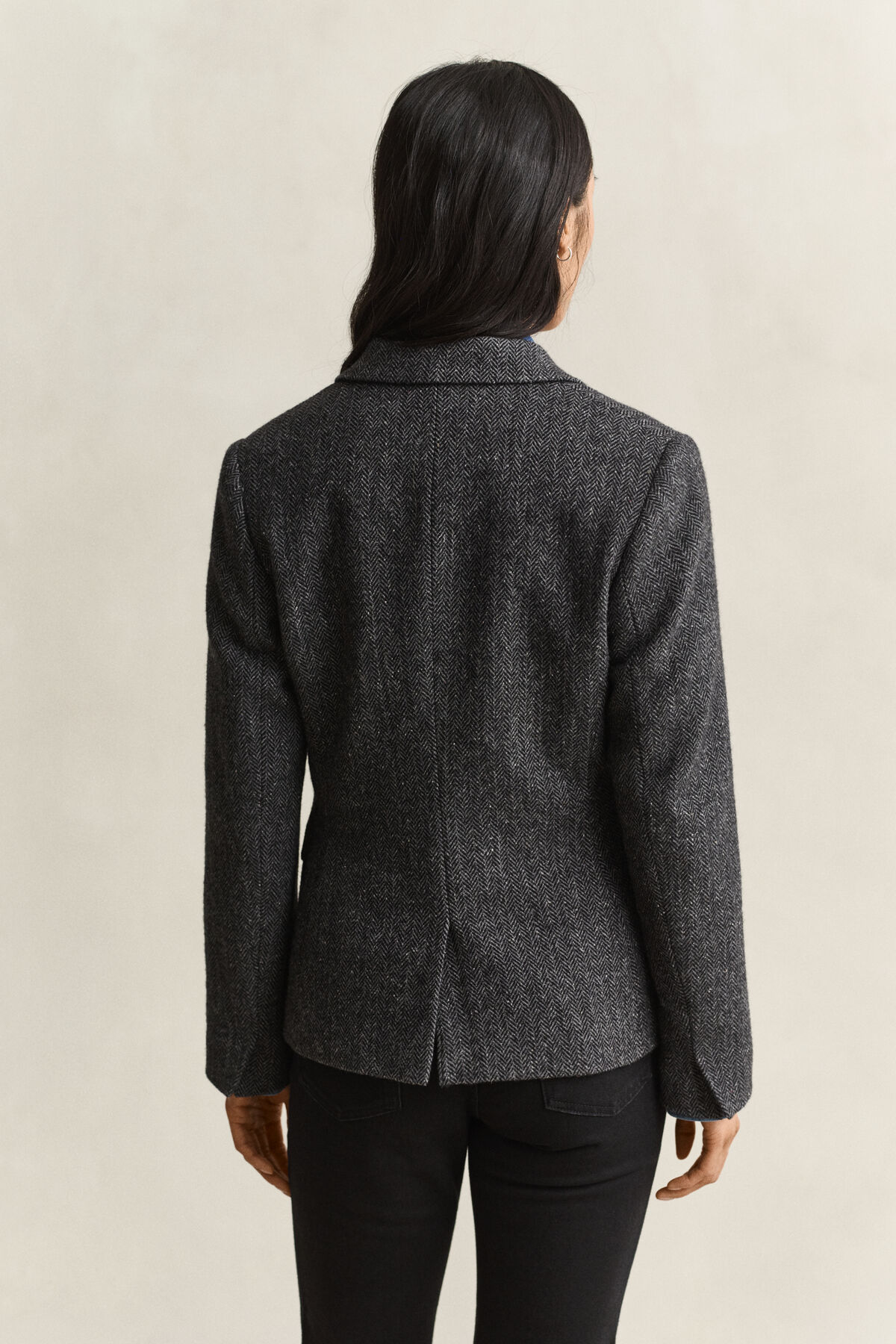 Herringbone Blazer — CHARCOAL MELANGE