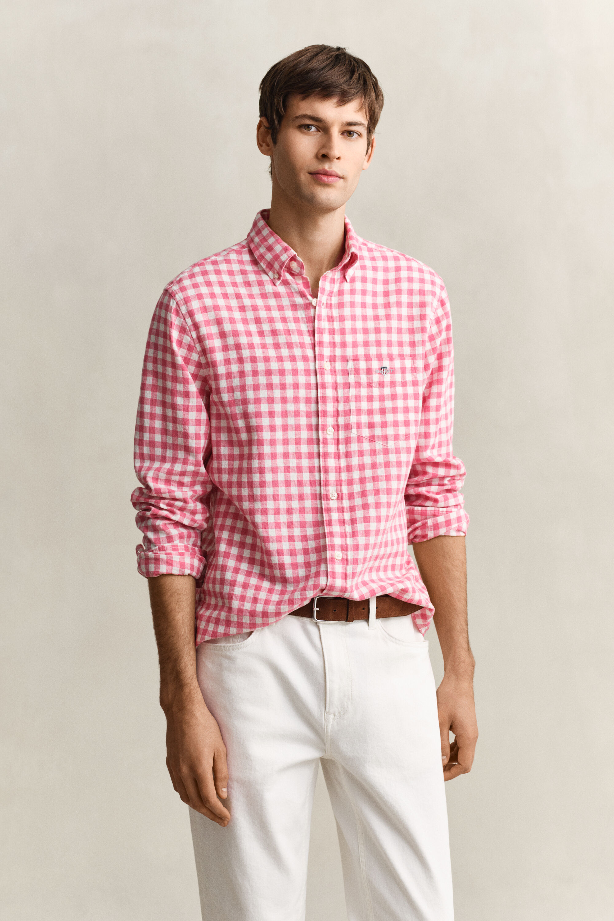 Gingham Linen Blend Shirt