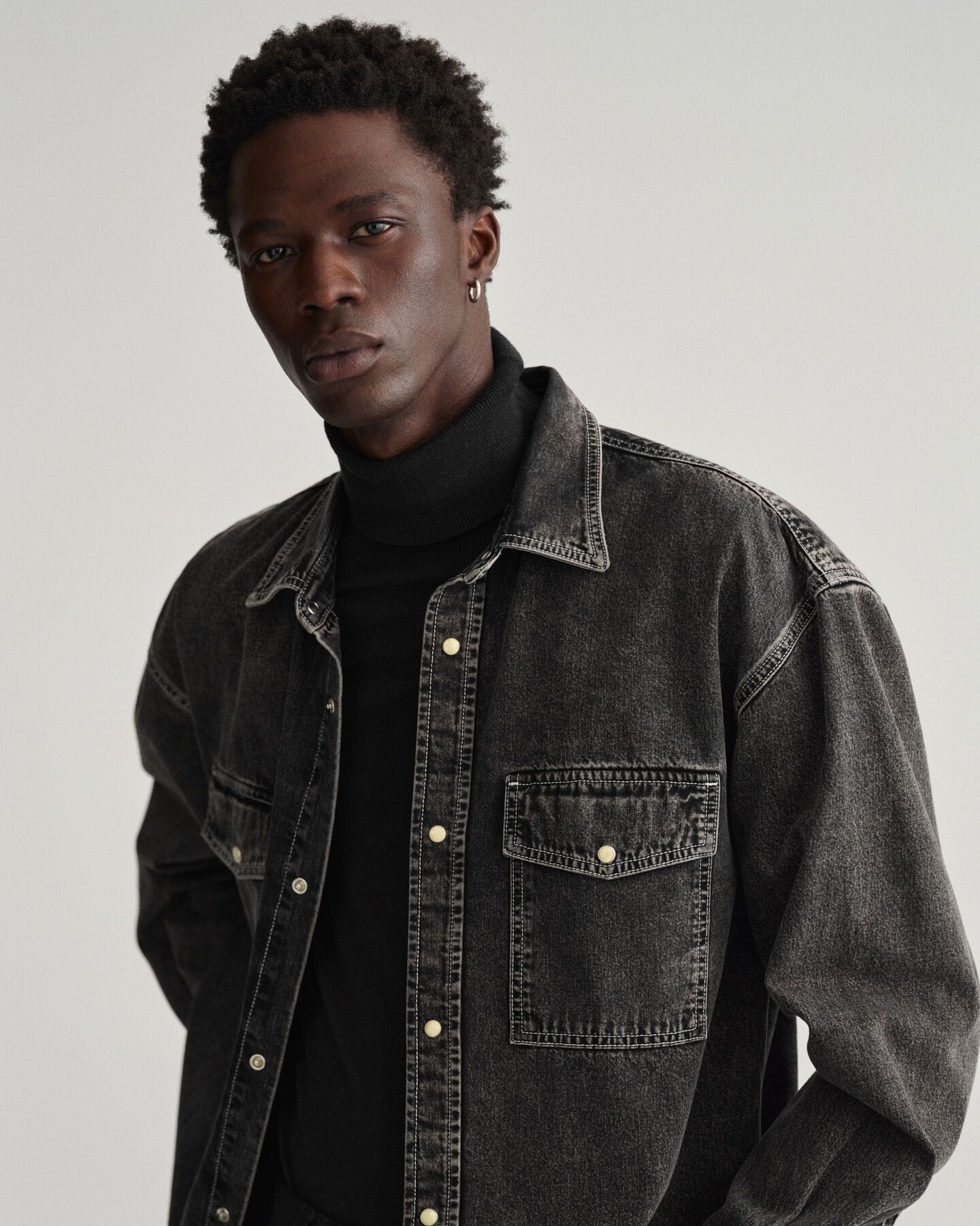 Oversized Heavy Wash Denim Shirt