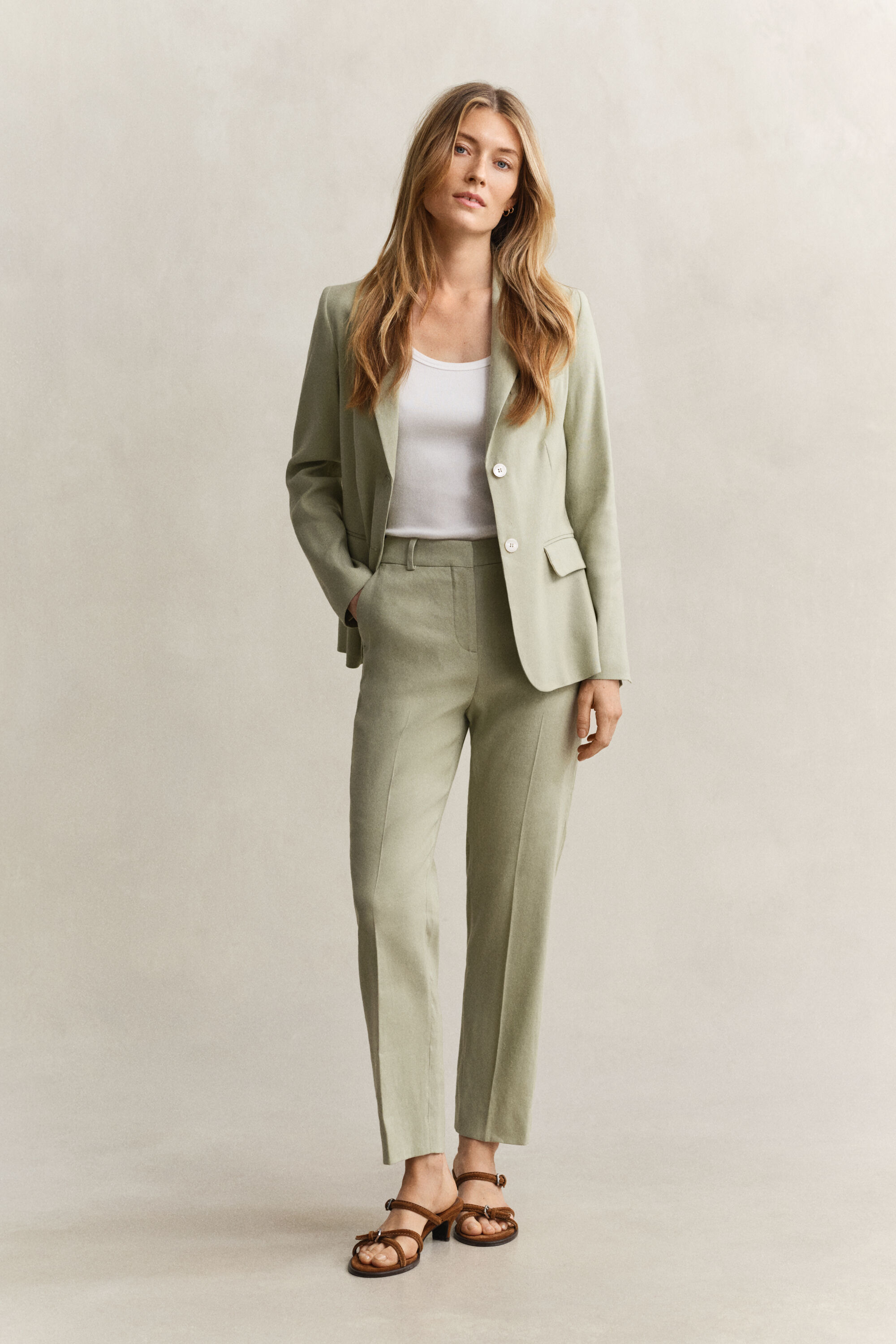 Tailored Linen Stretch Pants