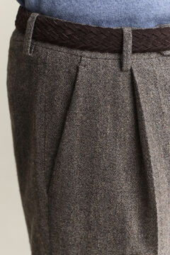 Pinstriped Suit Pants — SHADOW BROWN 4