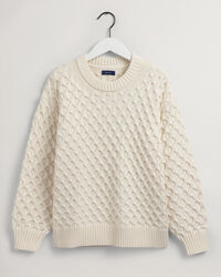 Cable Structure Crew Neck Sweater