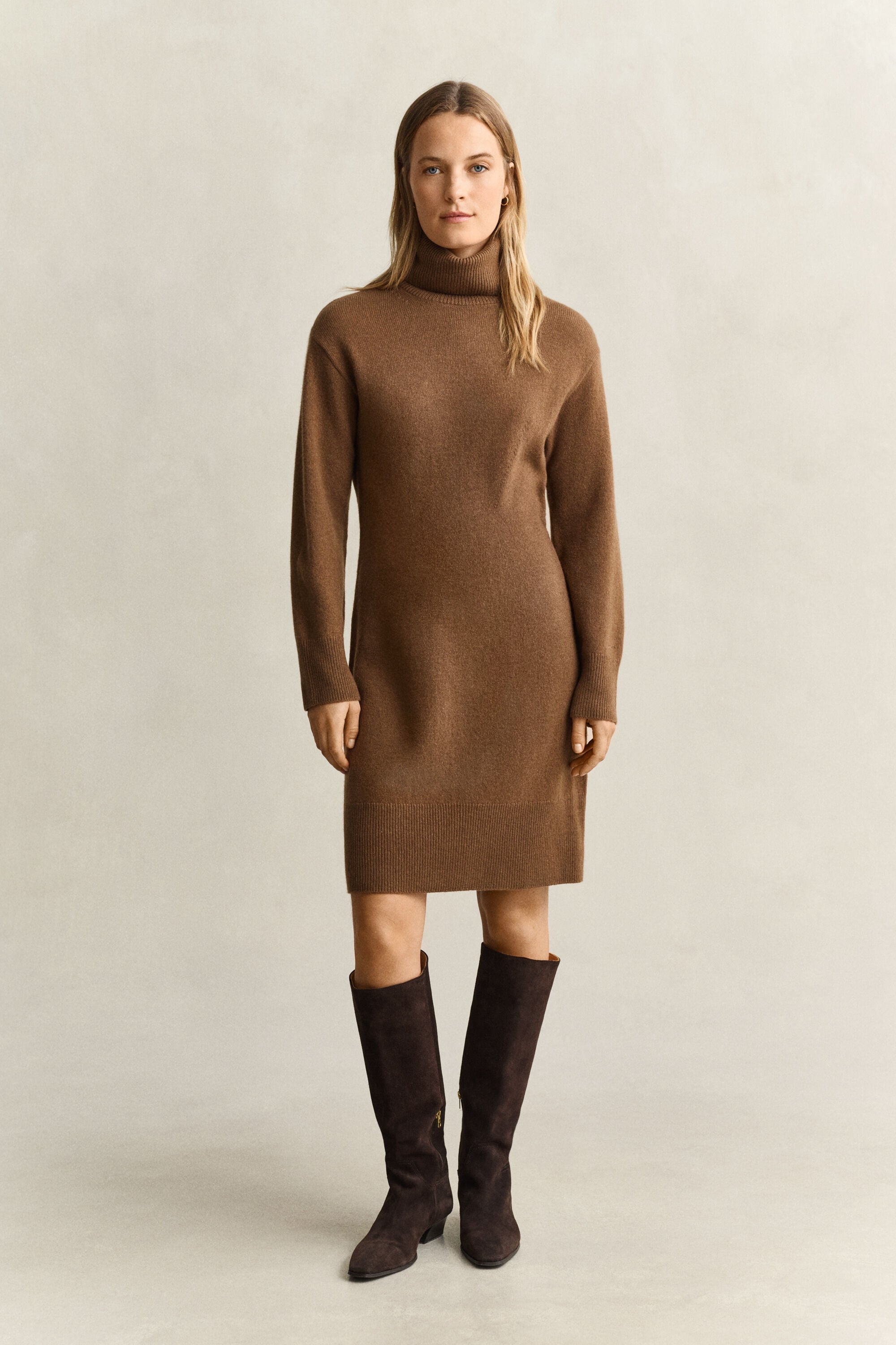 Wool Cashmere Turtleneck Dress