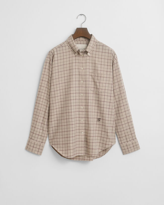 Relaxed Fit Checked Brushed Flannel Shirt