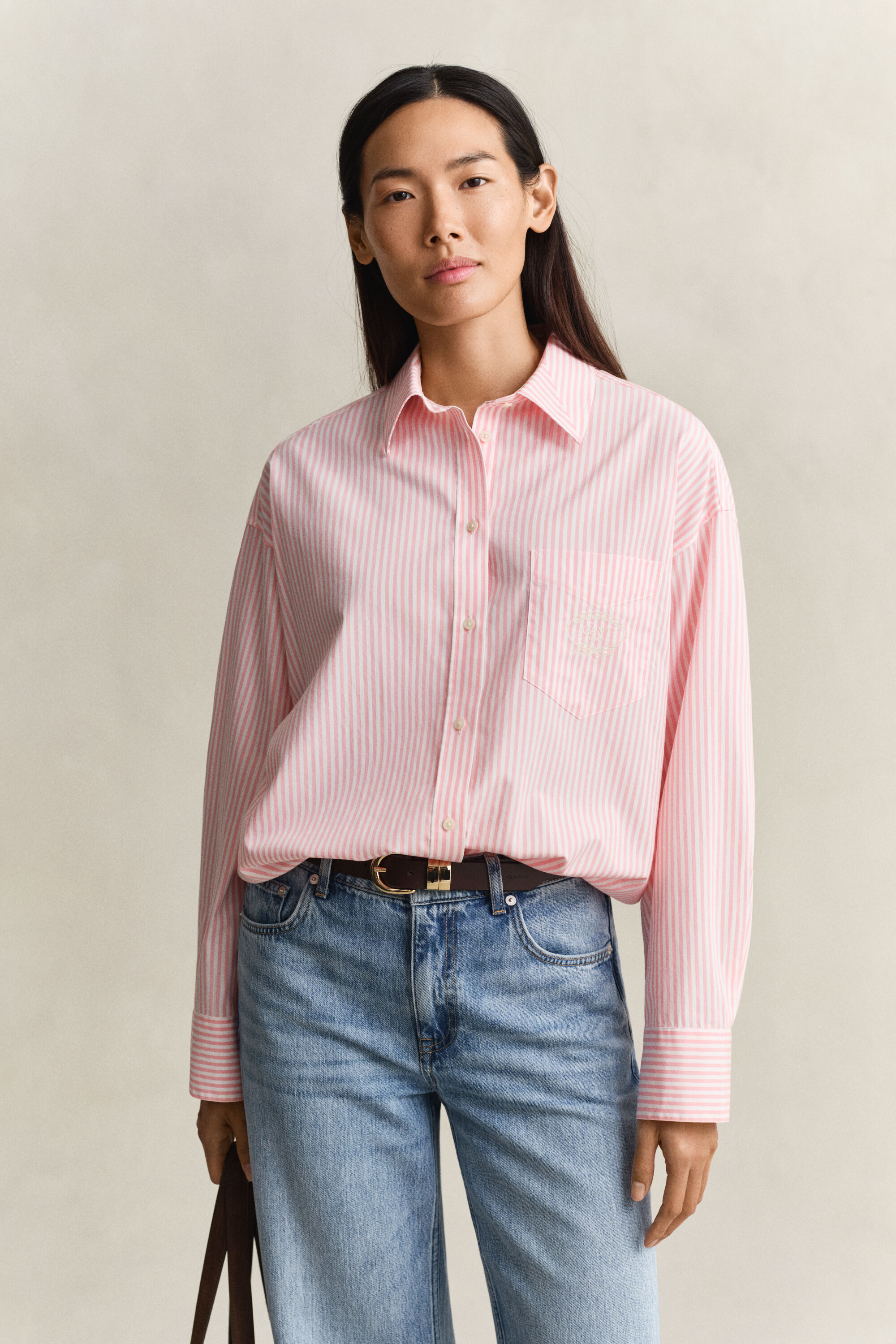 Oversized Classic Striped Poplin Shirt