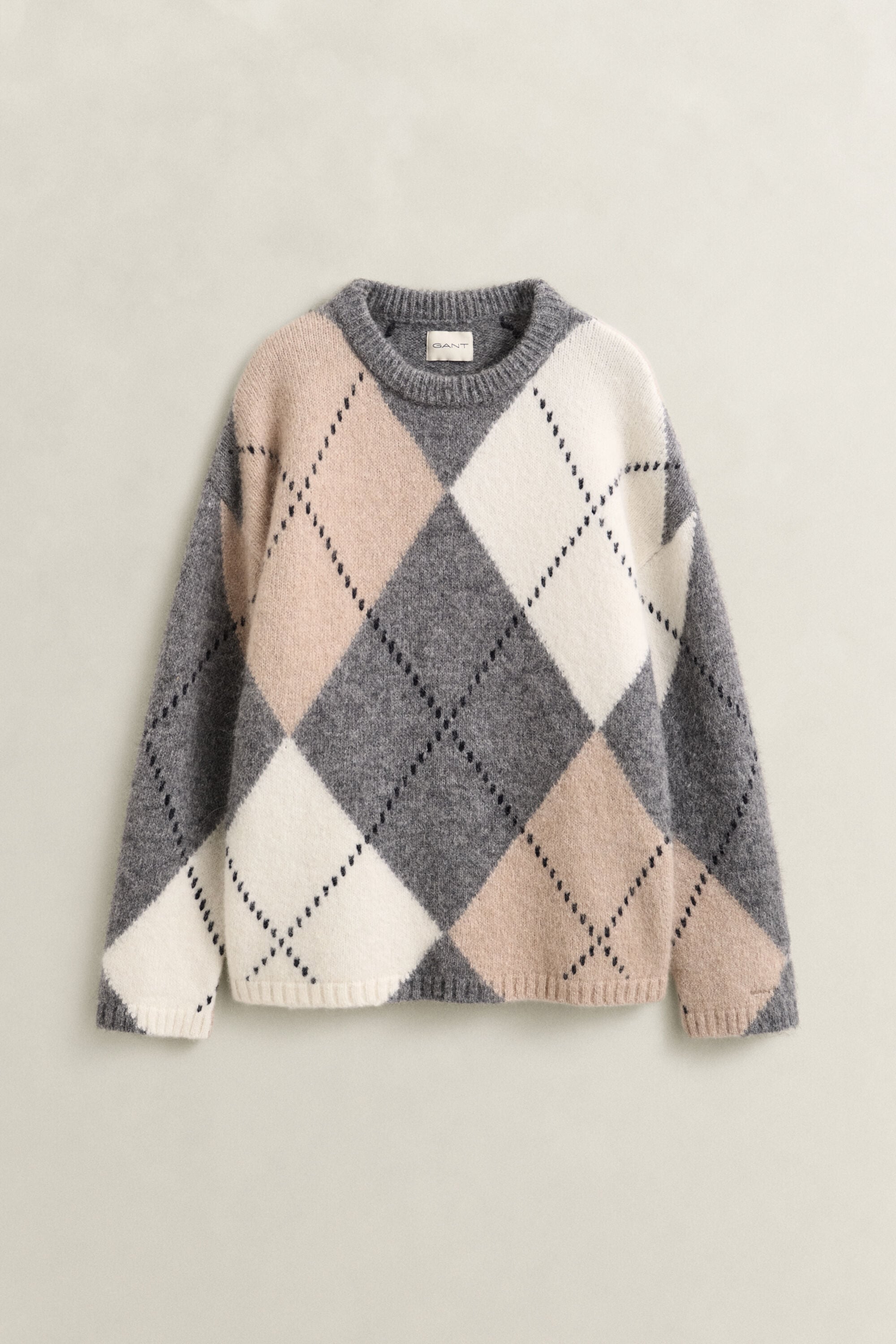 Alpaca Wool Blend Argyle Sweater