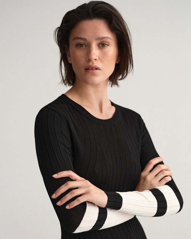 Block Stripe Ribbed Dress