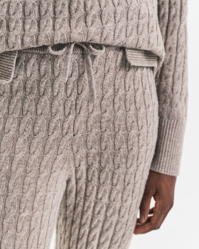 Cable Knit Wool Pants