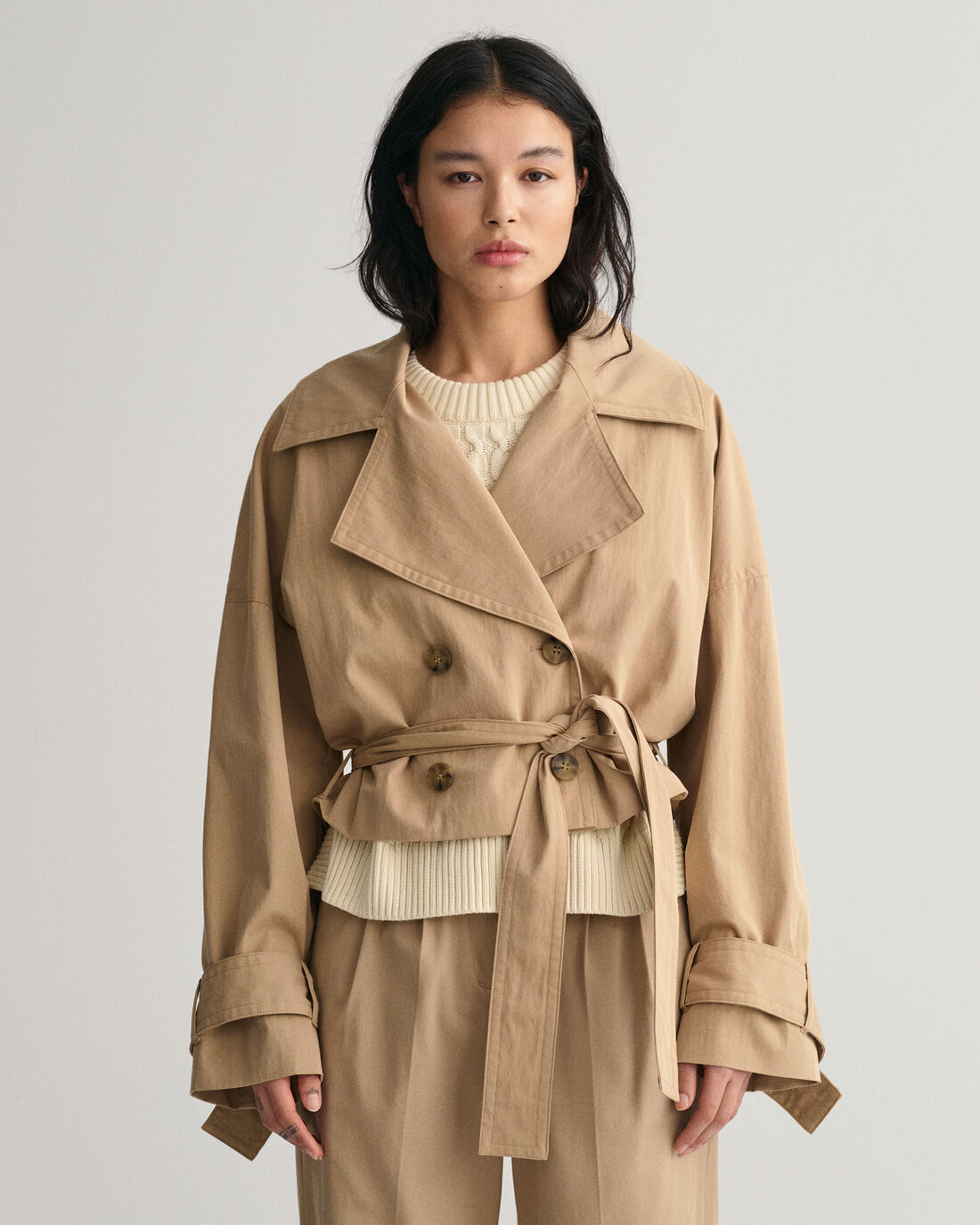 Cropped Trench Jacket 