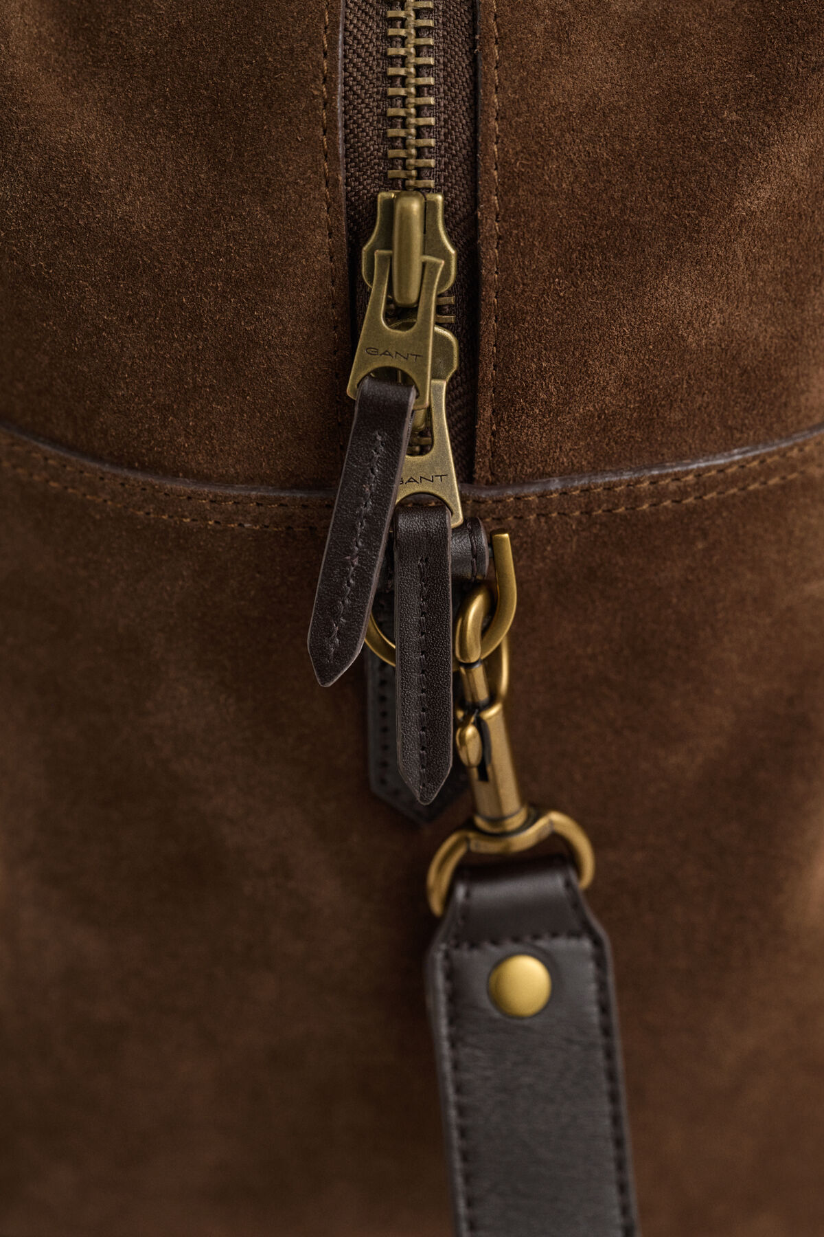 Suede Duffel Bag — SOIL BROWN