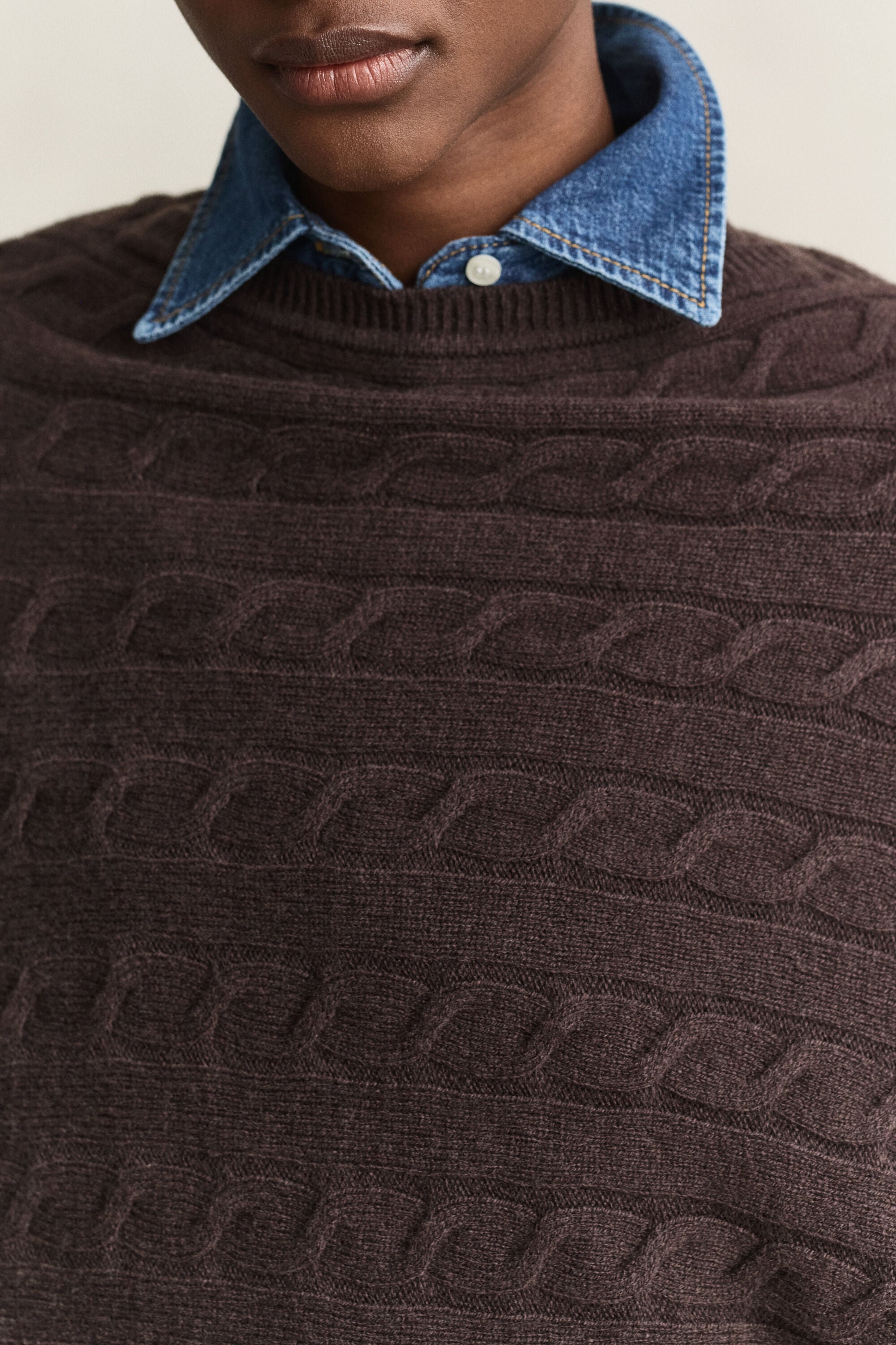 Wool Cable Knit Poncho