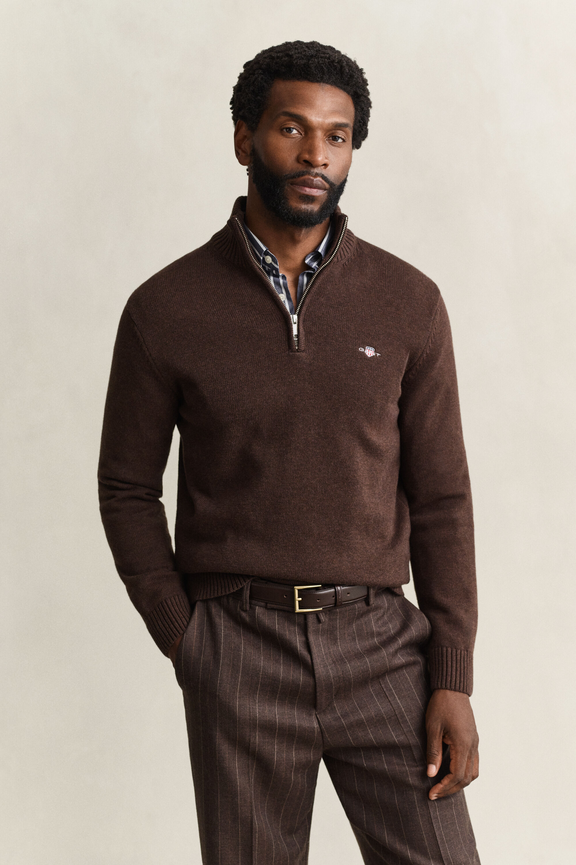 Casual Cotton Half-Zip Sweater