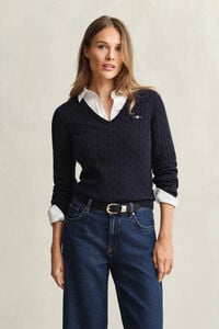 Cable Knit V-Neck Sweater