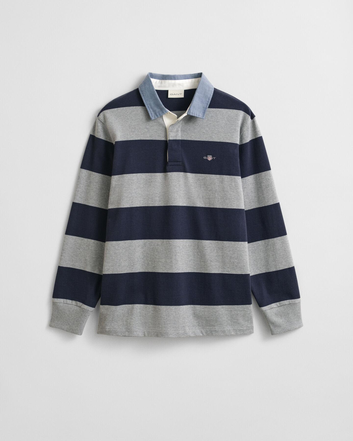 Chambray Collar Striped Heavy Rugger