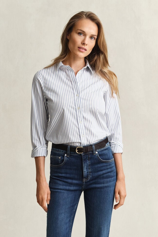 Regular Fit Striped Poplin Shirt