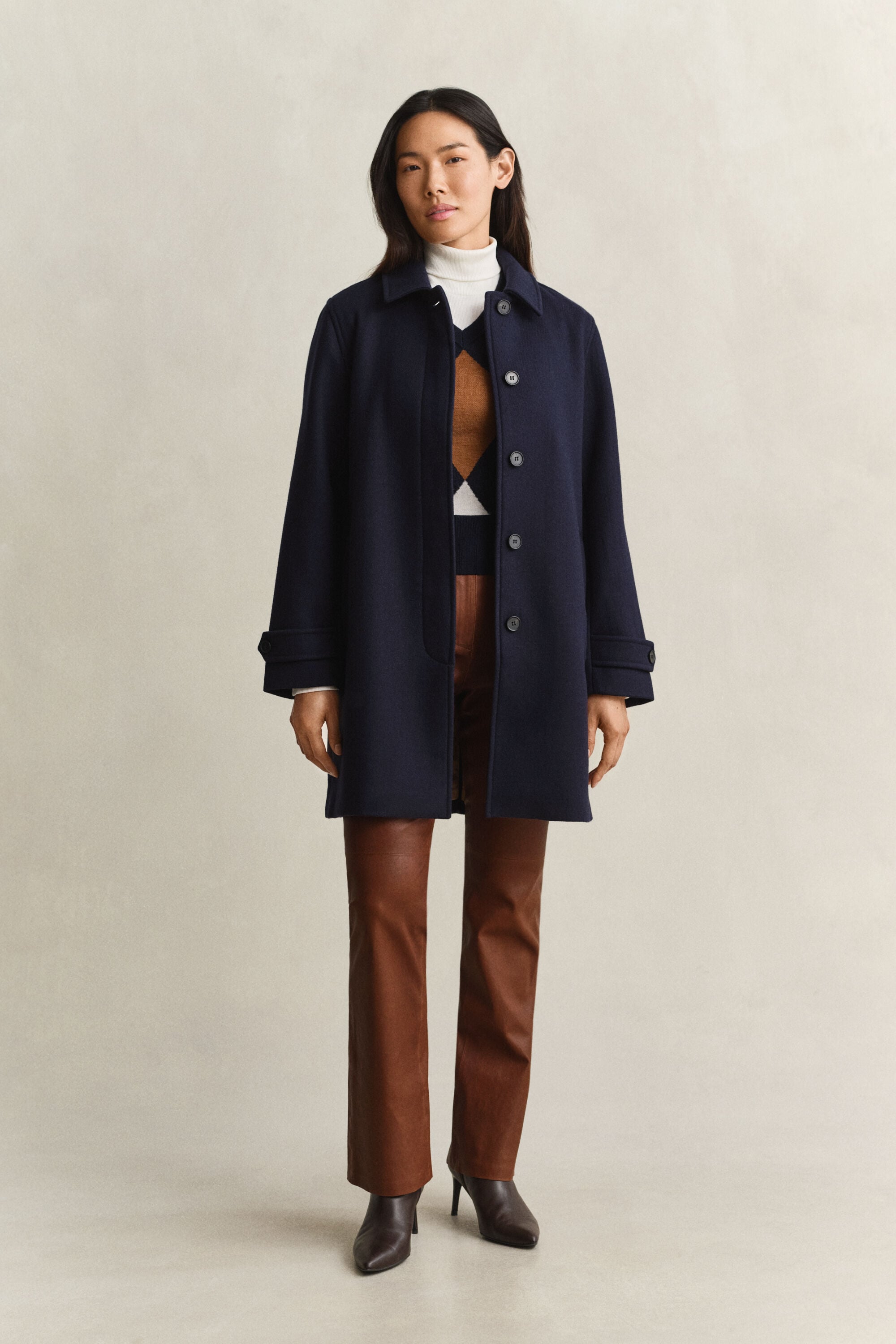 Wool Blend Car Coat