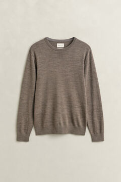 Merino Wool Crew Neck Sweater — DK HAZELNUT MELANGE 1