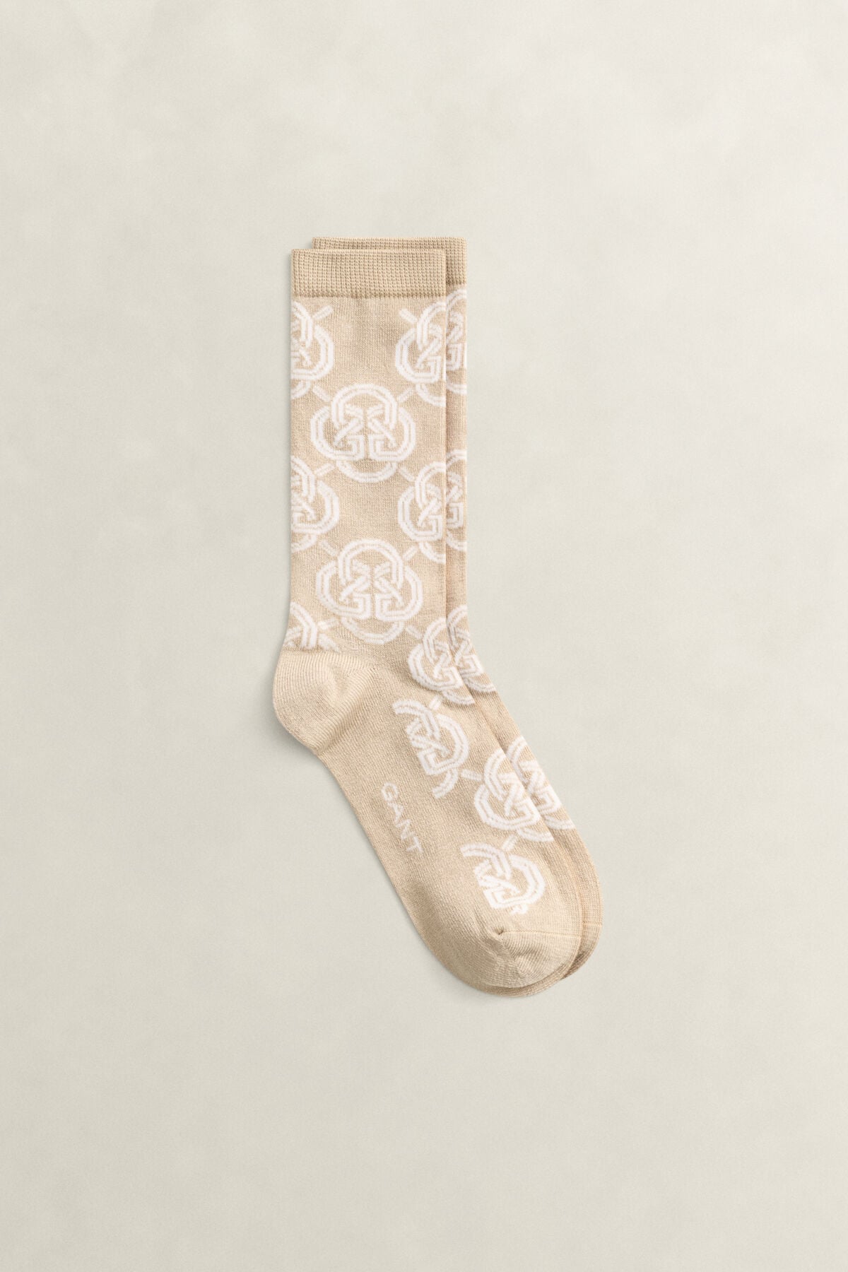Monogram Socks — OAT BEIGE