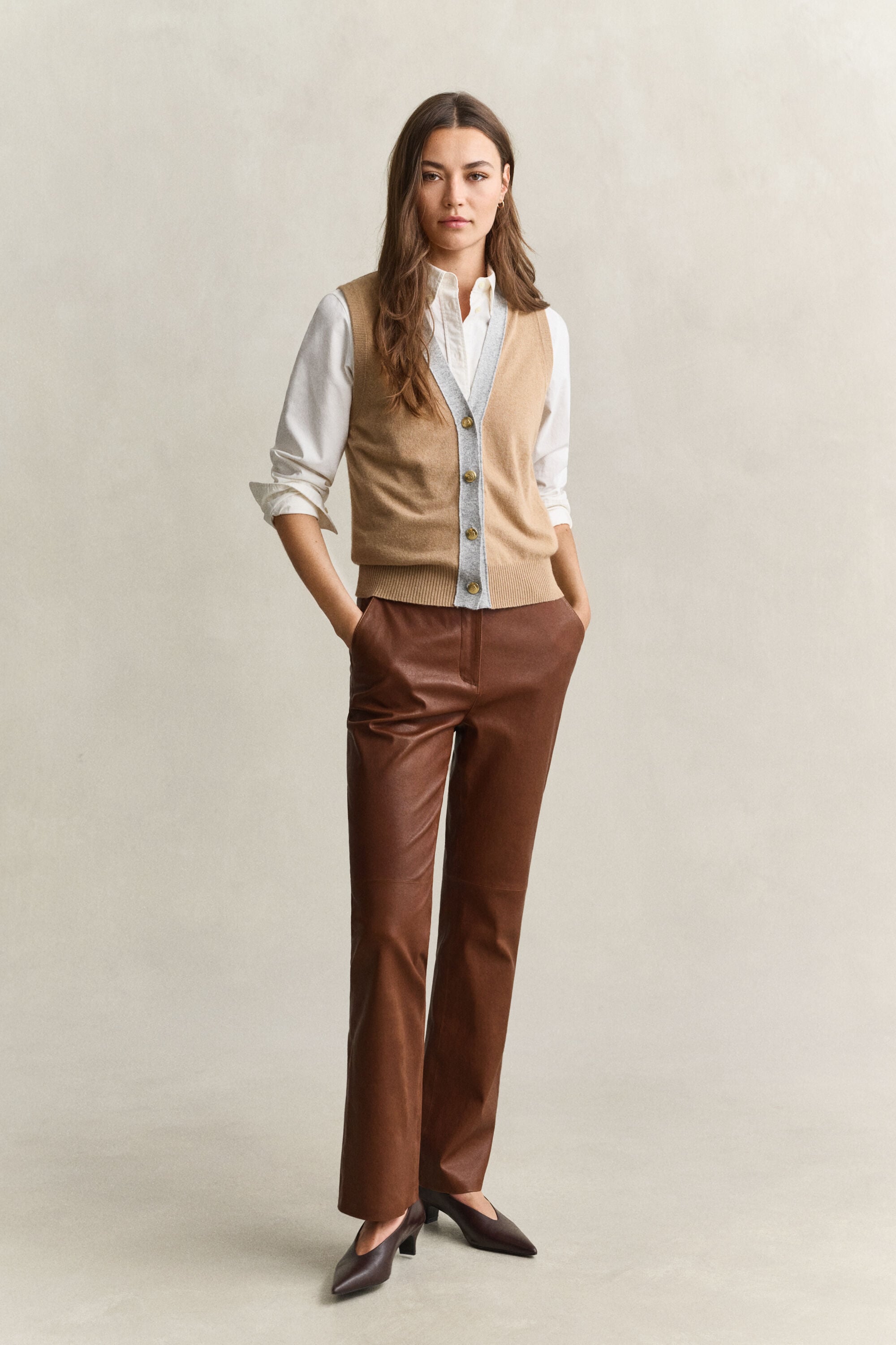 Contrast Knit Vest