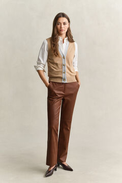 Contrast Knit Vest — WARM KHAKI 7