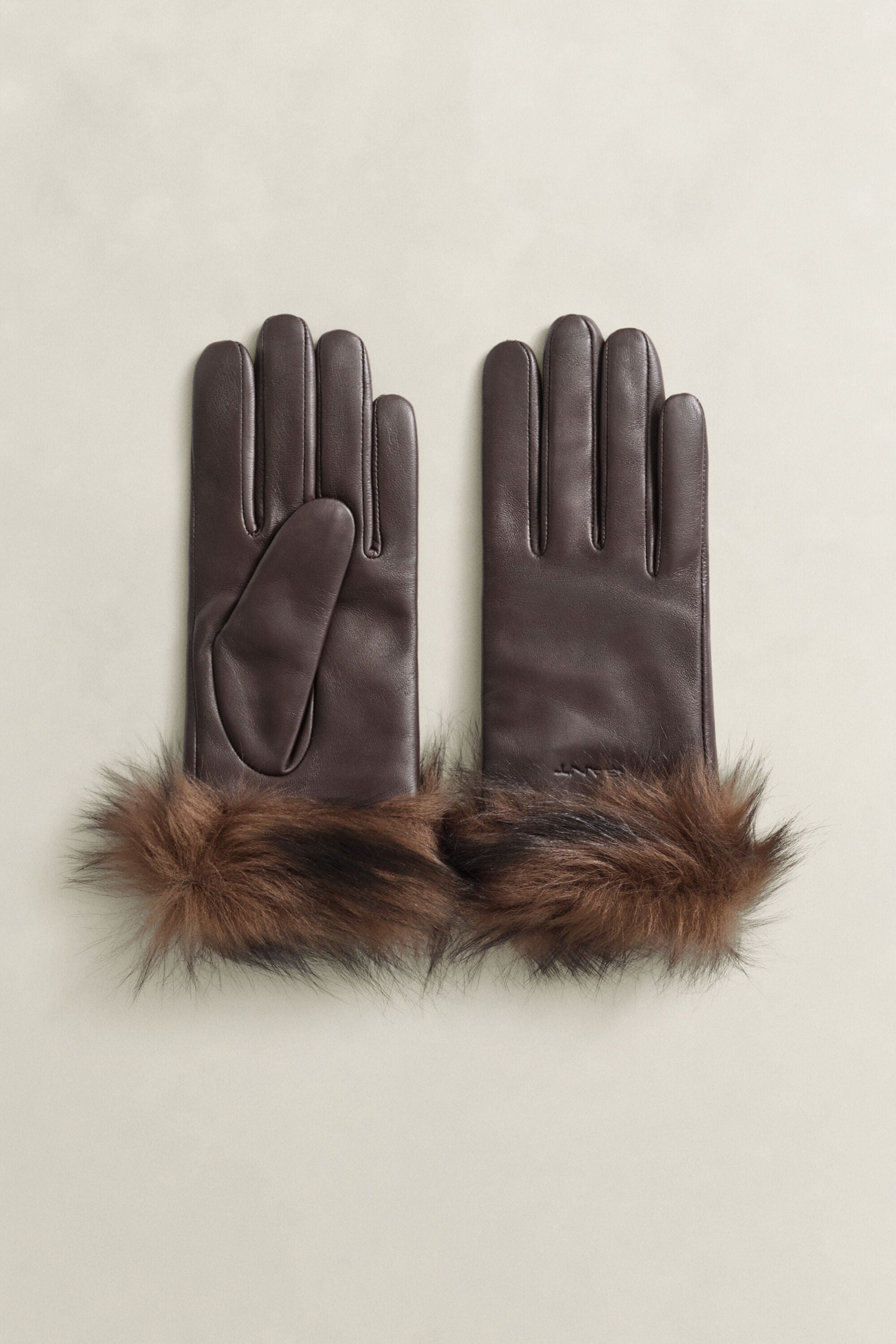 Shearling Cuff Leather Gloves