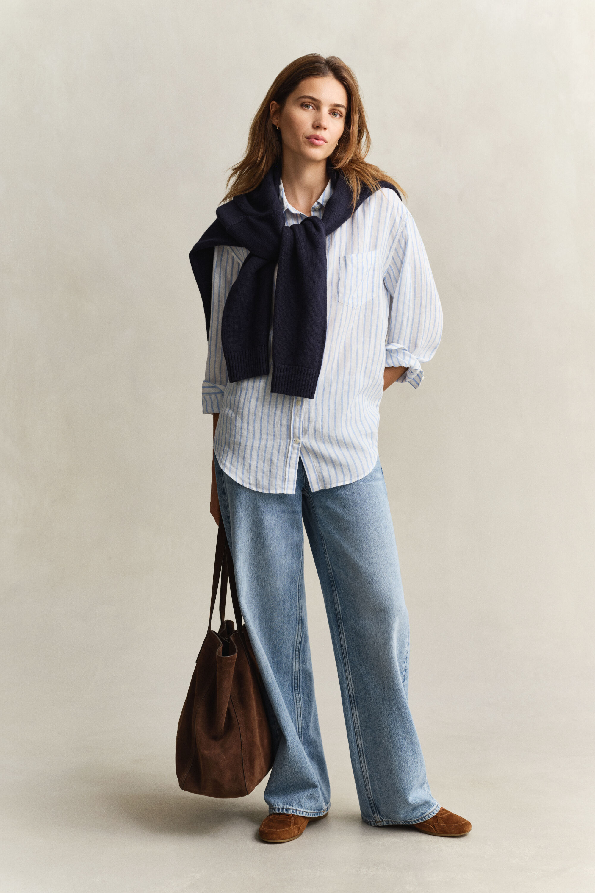 Relaxed Fit Striped Linen Shirt