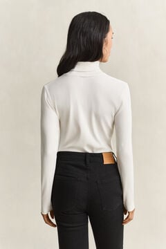 Ribbed Turtleneck Top — EGGSHELL 2
