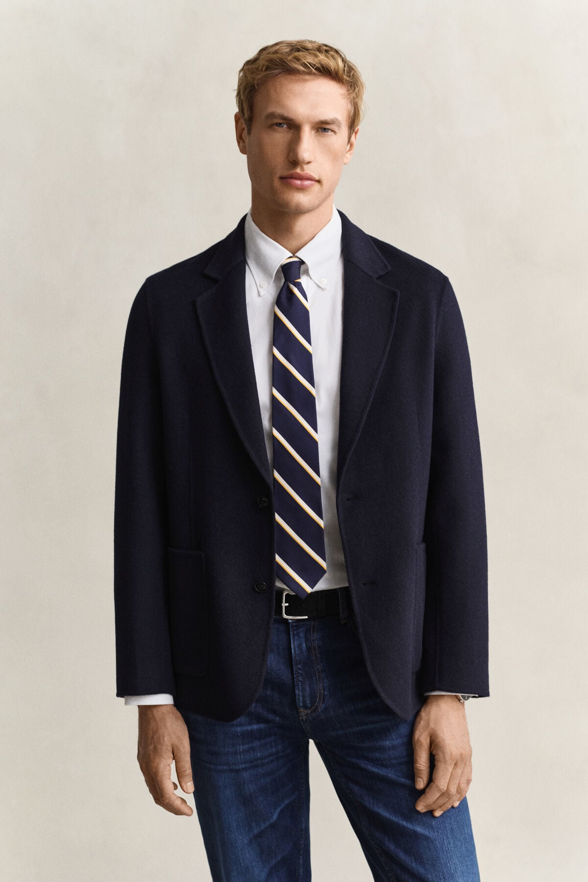 Handstitched Blazer — EVENING BLUE