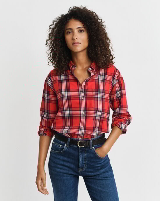 Relaxed Fit Checked Flannel Shirt