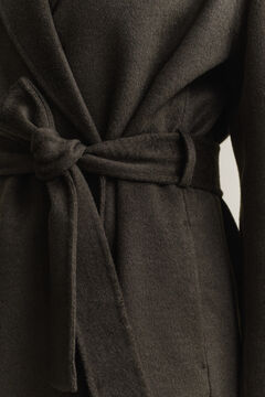 Handstitched Belted Coat — DARK MOSS GREEN 3