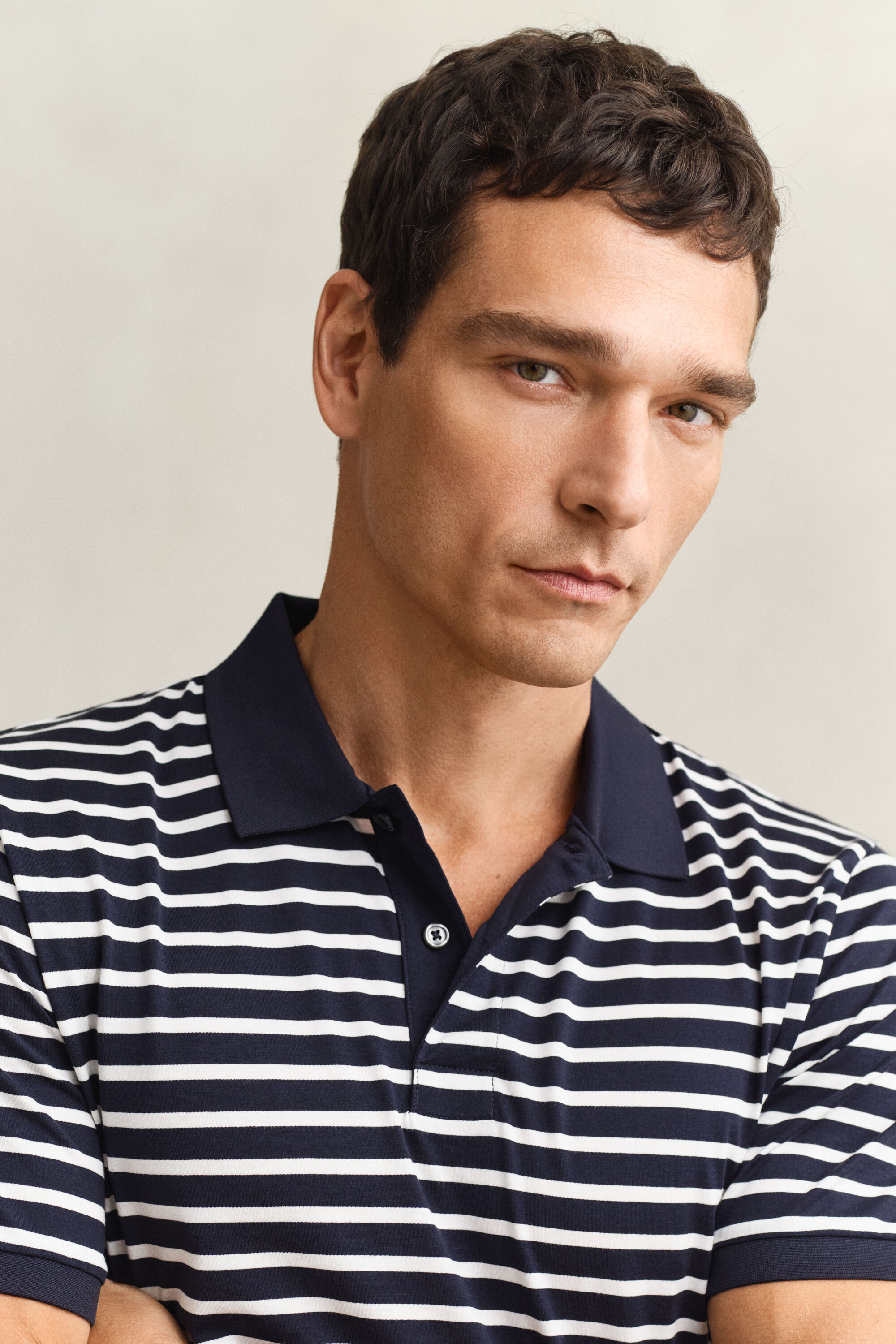 Striped Pima Cotton Polo Shirt