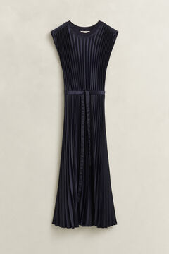 Pleated Belted Dress — EVENING BLUE 1