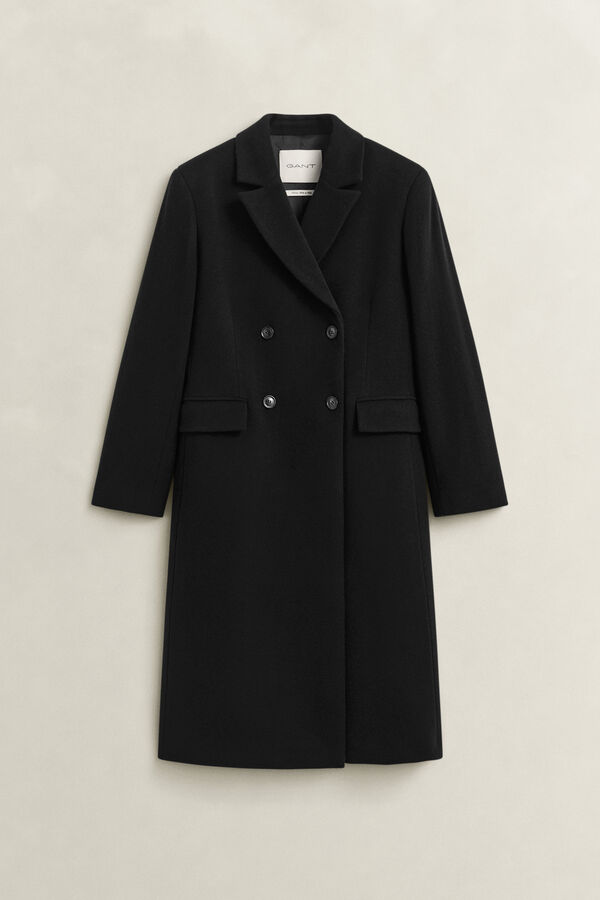 Wool Cashmere Blend Coat — BLACK