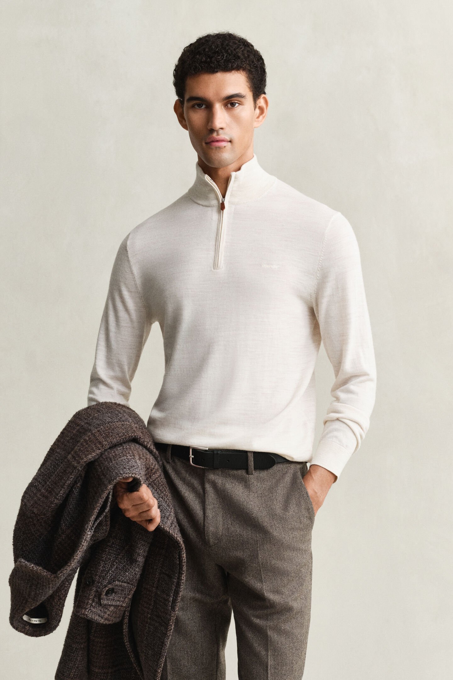 Extra Fine Merino Wool Half-Zip Sweater