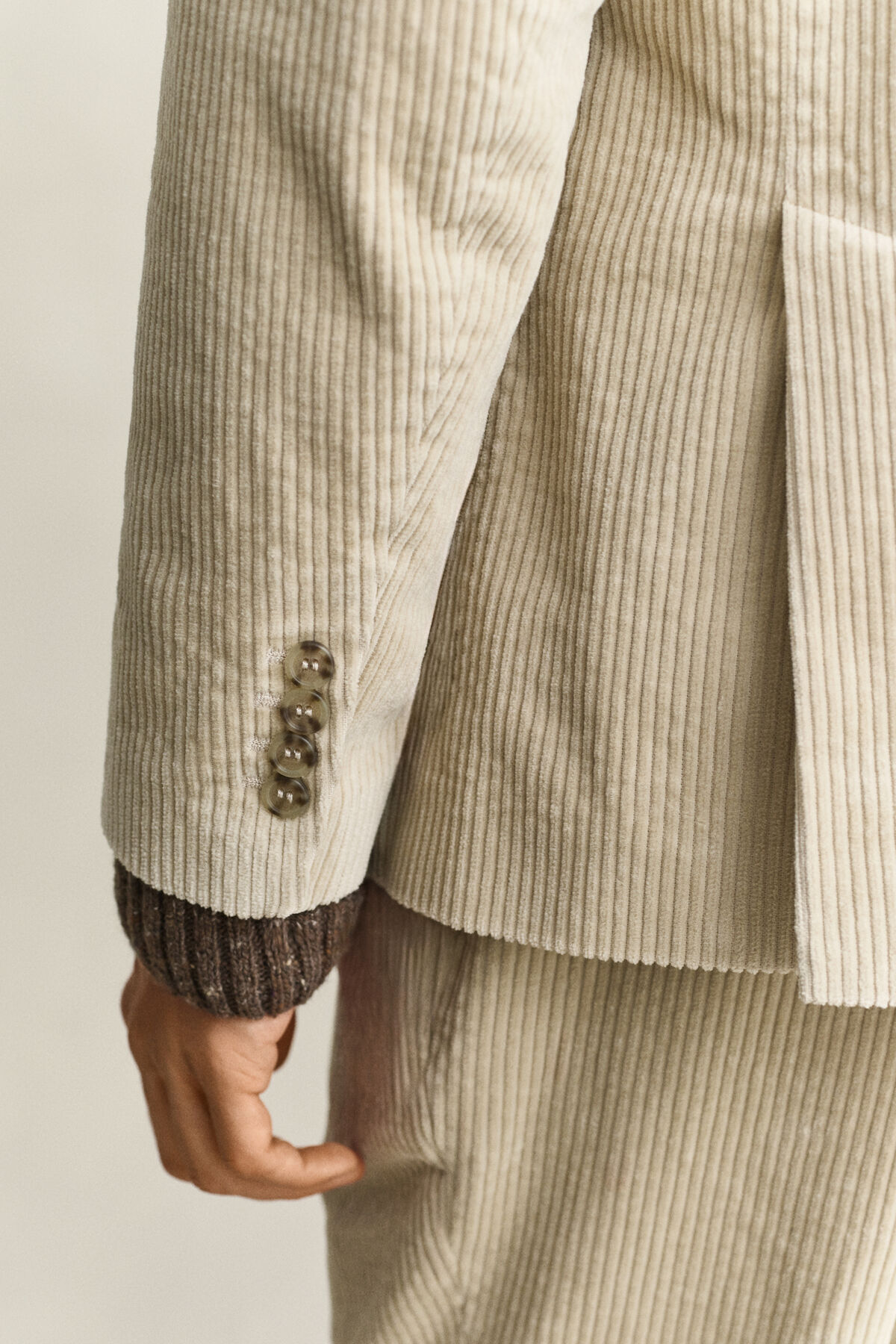 Corduroy Suit Jacket — CLAY BEIGE