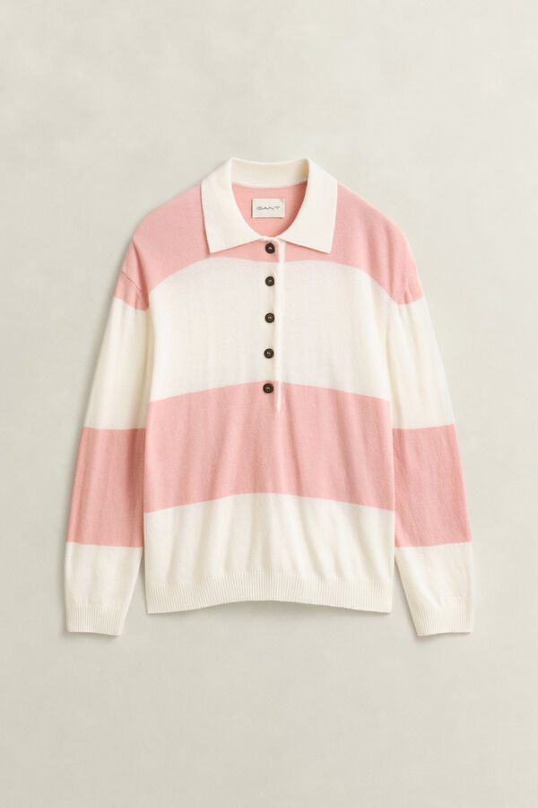 Knitted Barstriped Rugger — CREAM