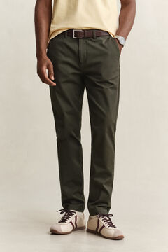 Slim Smart Chinos — DARK MOSS GREEN 5