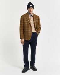 Relaxed Fit Checked Tweed Blazer