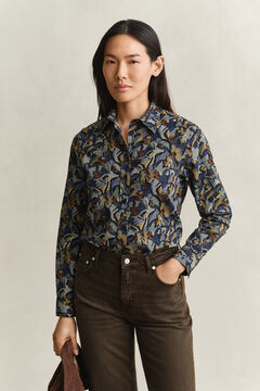 Printed Cotton Voile Shirt — EVENING BLUE 6