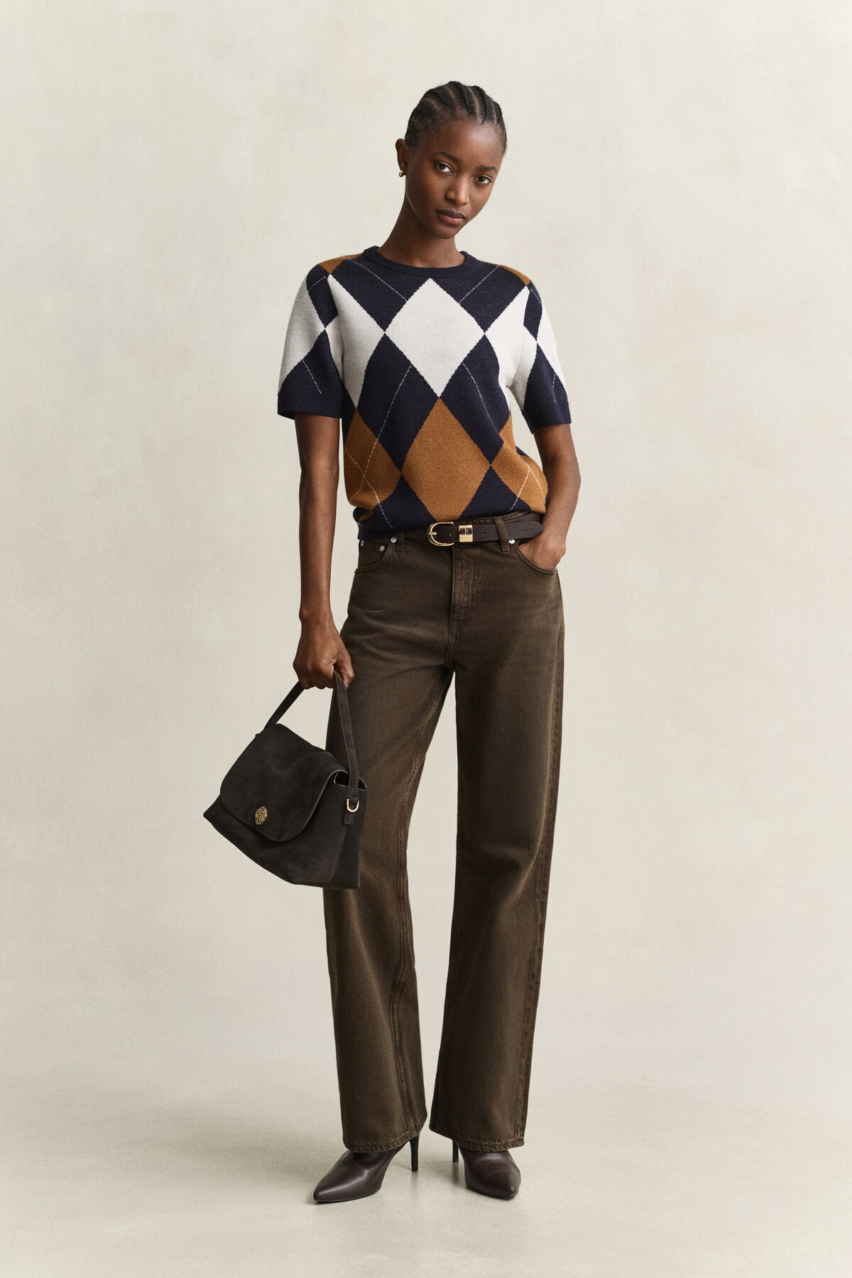 Relaxed Colored Jeans — SHADOW BROWN