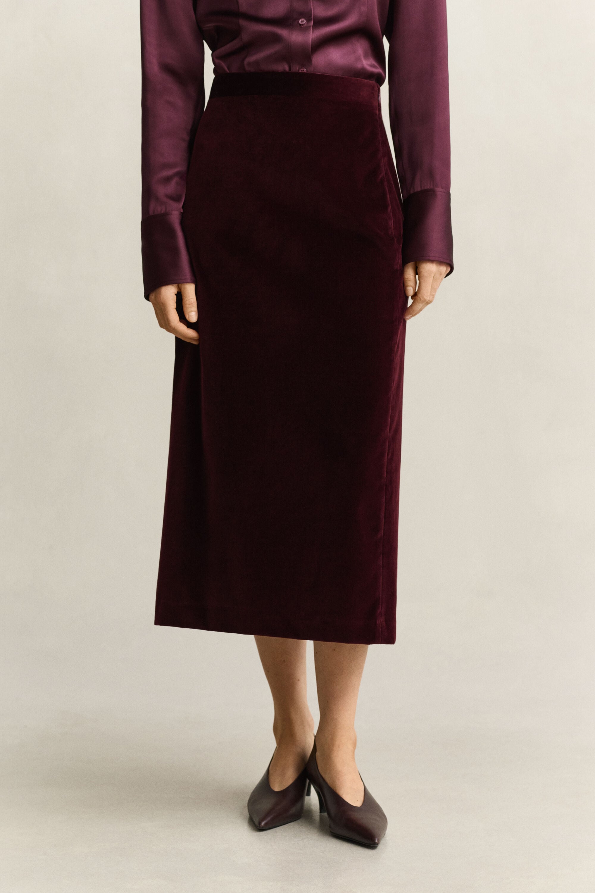 Velvet Pencil Skirt