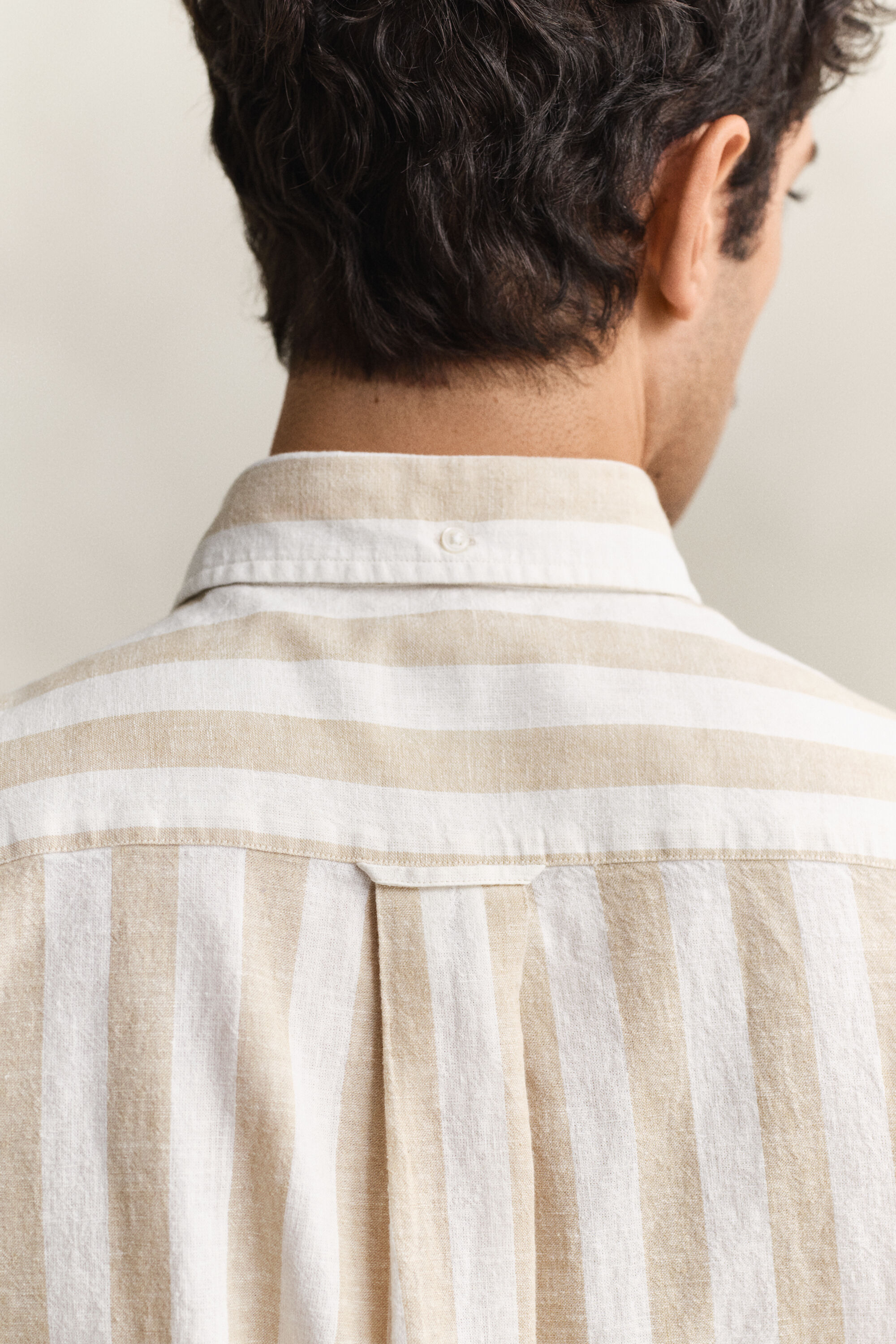Striped Linen Blend Short Sleeve Shirt