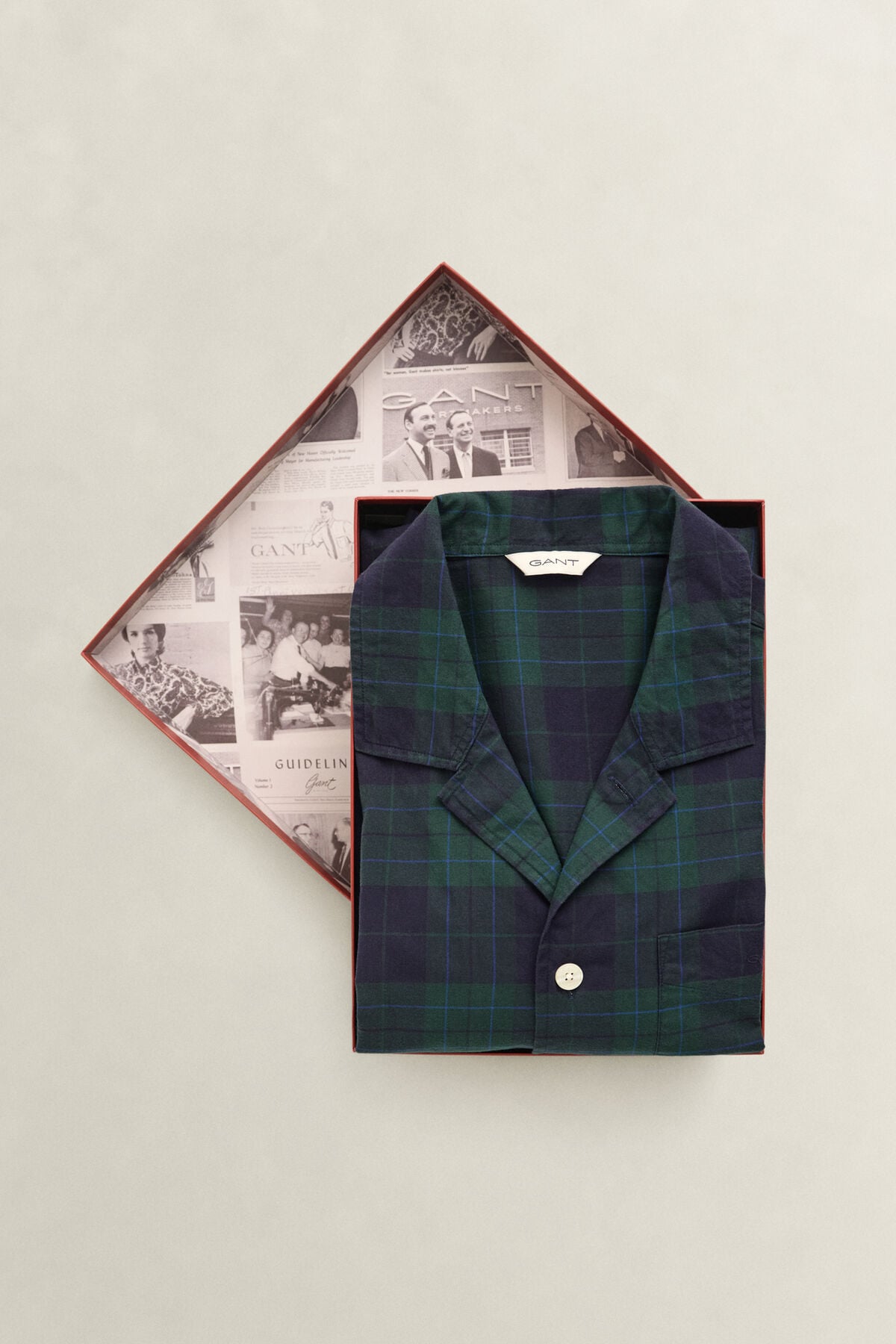 Checked Pajama Set Gift Box — TARTAN GREEN