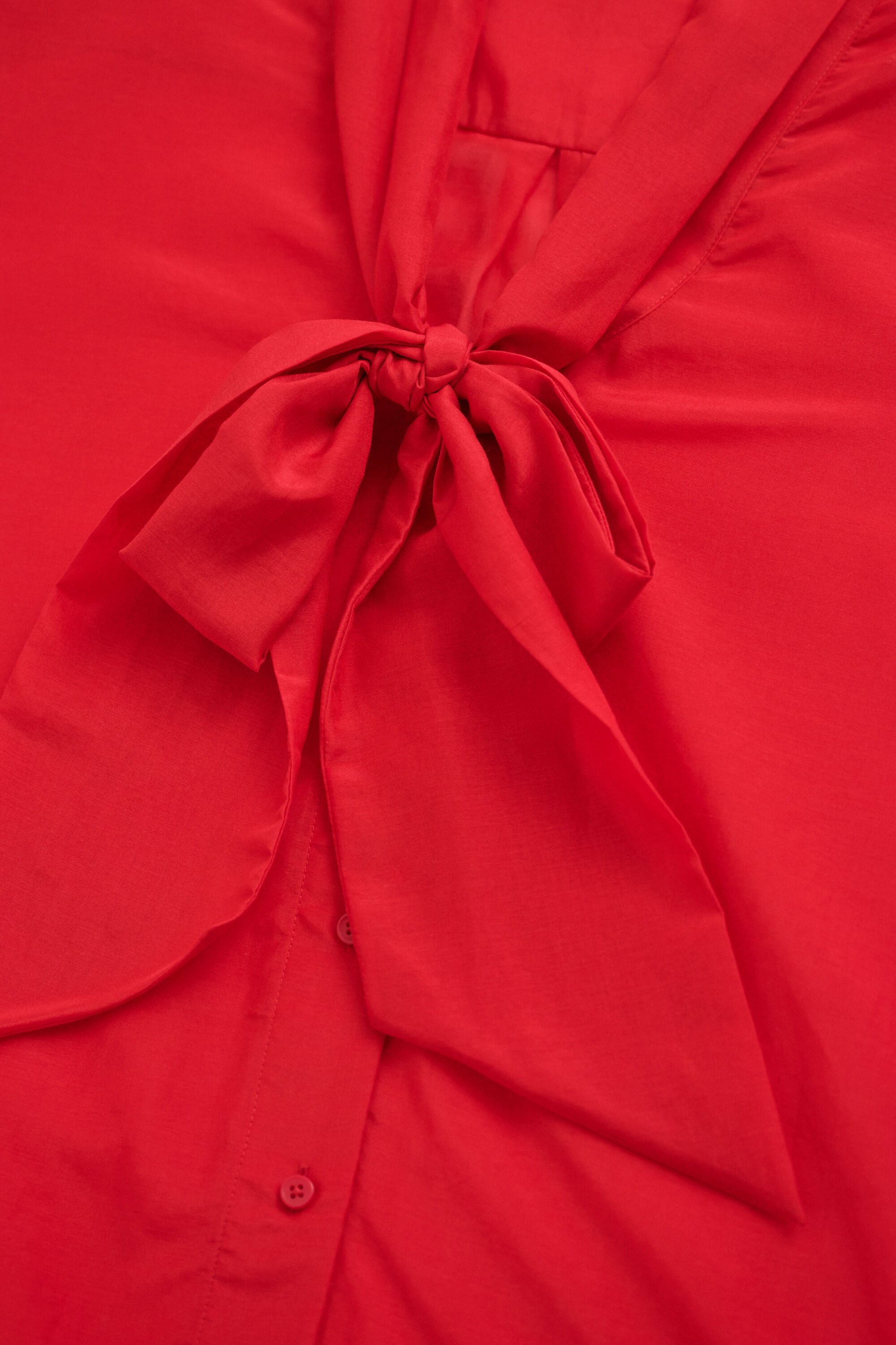 Cotton Silk Bow Tie Shirt