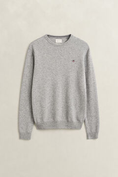 Lambswool Crew Neck Sweater — GREY MELANGE 1