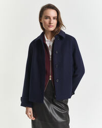 Wool Blend Short Car Coat